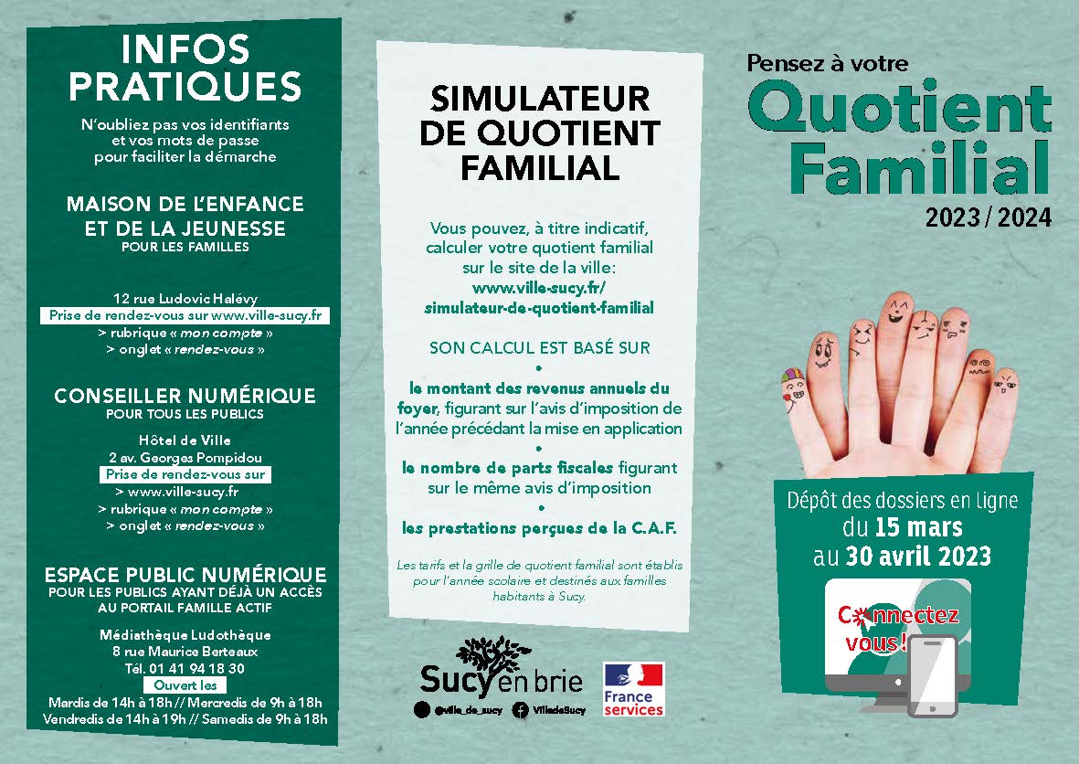 Pensez à votre quotient familial ! Villesucy.fr, site officiel de la Ville de SucyenBrie