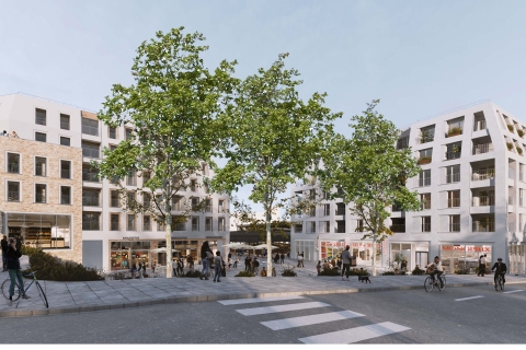 Projet place du marché et ses deux immeubles
